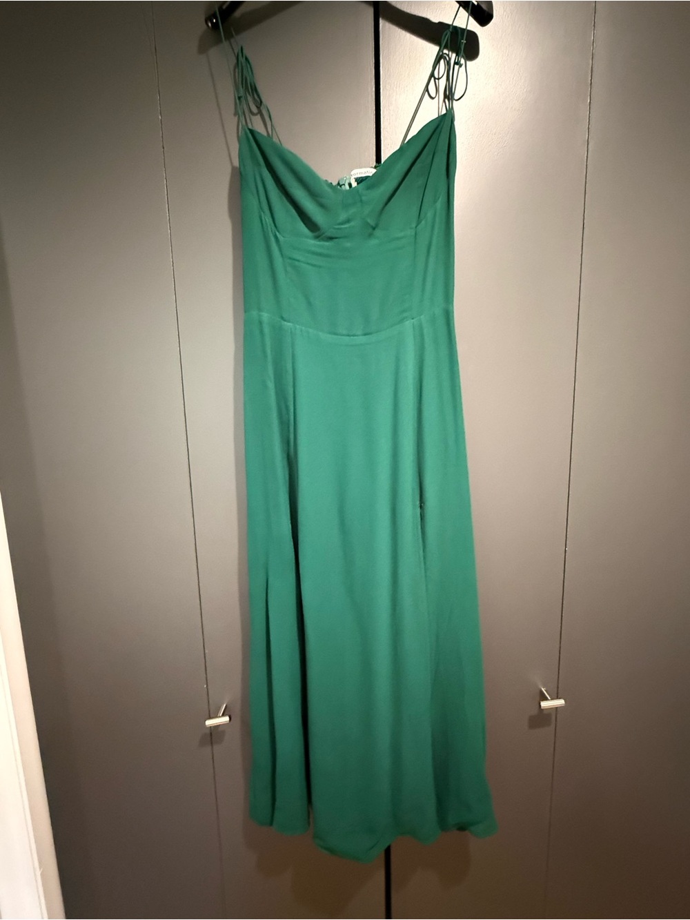 Reformation Teal Green Slip Midi Dress